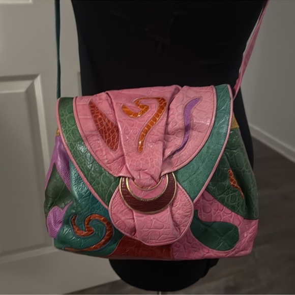 Sharif Multicolor Patchwork Leather Crossbody Bag - Picture 16 of 16